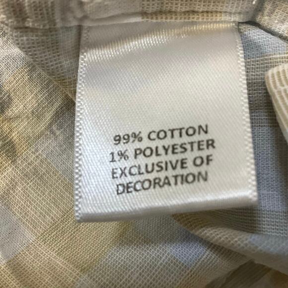 Cremieux Checked Short Sleeve Button Down Sz XXL Tan and White Casual Cotton - Picture 8 of 11